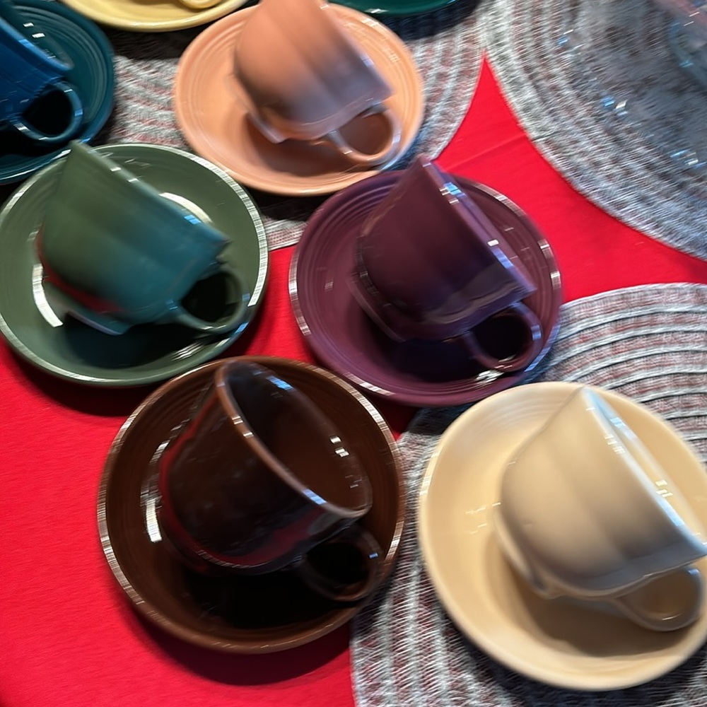 Fiesta Cups & Saucers Multi Colors - Picture 5 of 14